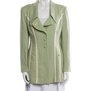 Rodney Vaughn Telford New York Pointed Collar Blazer Pastel Green Contrast